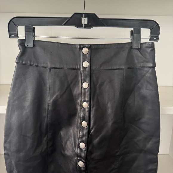 MAJORELLE Faux Leather Halsey Midi Pencil Skirt - Picture 3 of 4